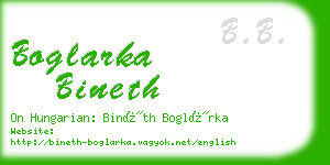 boglarka bineth business card